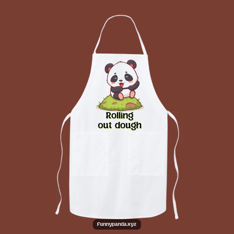 Funny Chubby Panda Apron: Rolling Chef, Hilarious Kitchen Fun!