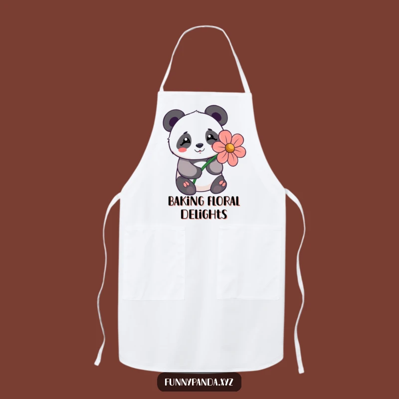 Funny Kawaii Panda Flower Apron: Shy Kitchen Wear, Chef Gift Idea