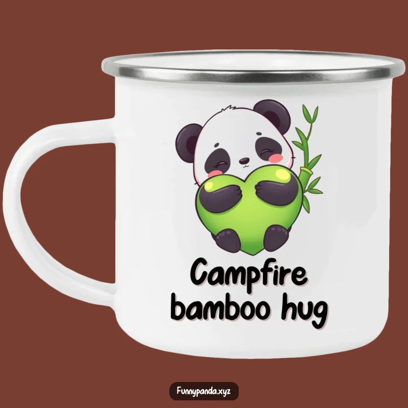 Durable Funny Kawaii Panda Bamboo Heart Camping Mug: Adventure with Cute Humor