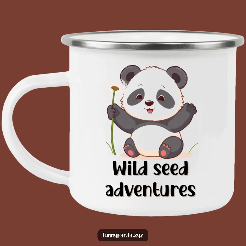 Adventure Funny Kawaii Panda Dandelion Camping Mug: Durable & Playful Outdoor Gift