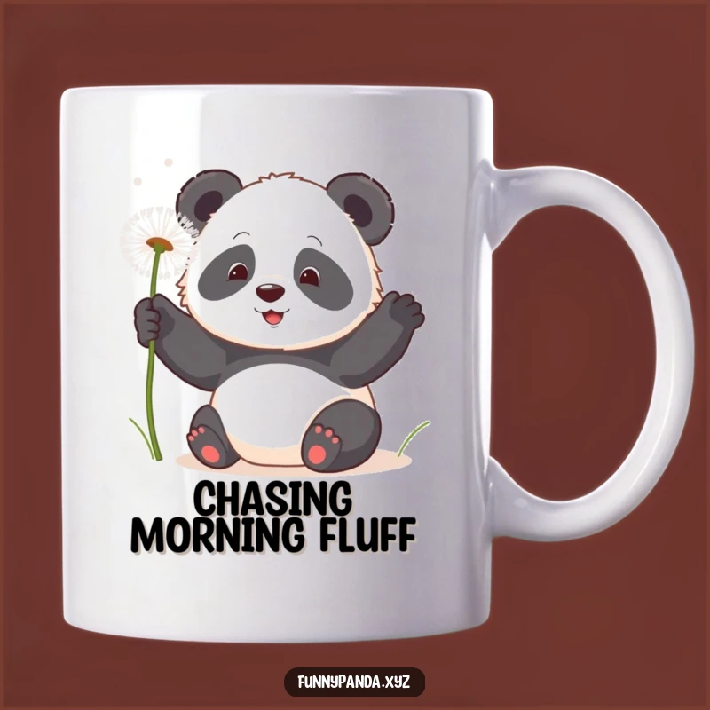 Funny Kawaii Panda Dandelion Mug: Playful Bear Fun Gift for Whimsical Mornings