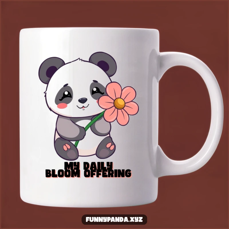 Funny Kawaii Panda Flower Gift Mug: Shy Bear Present for Sweet Moments