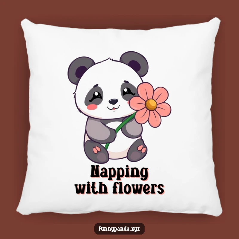 Cozy Funny Kawaii Panda Flower Pillow: Soft & Shy Bear Accent Decor Gift
