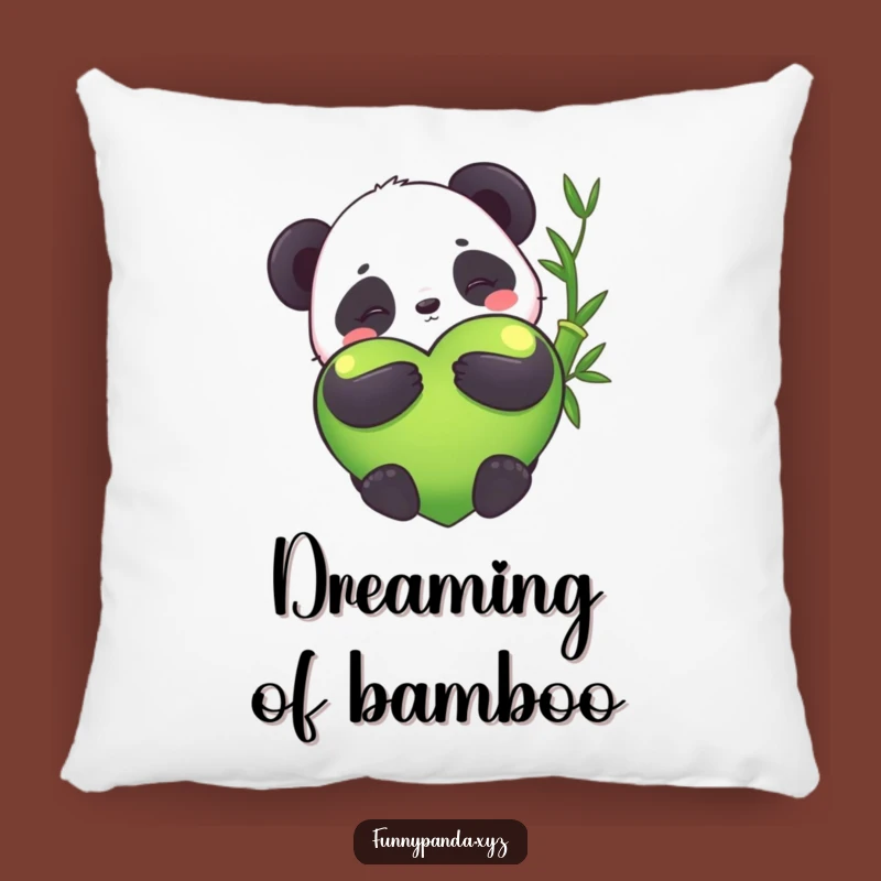 Soft Funny Kawaii Panda Bamboo Heart Pillow: Cuddle Up with Adorable Humor