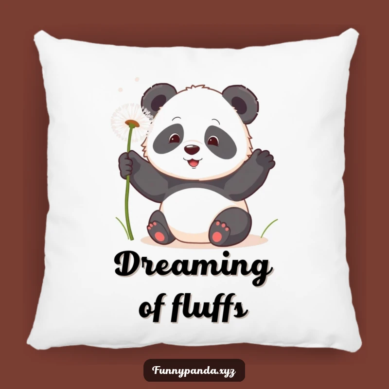 Cozy Funny Kawaii Panda Dandelion Pillow: Soft & Playful Bear Accent Decor Gift