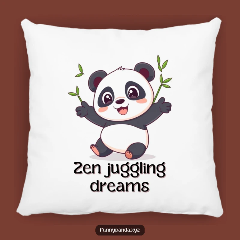Funny Panda Juggling Bamboo Pillow: Hilarious Comfort for Your Cozy Corner