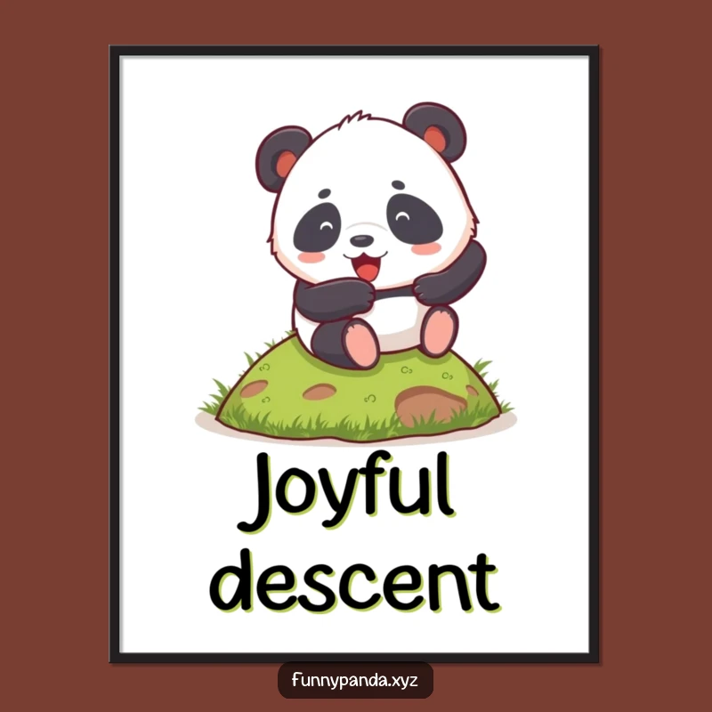 Funny Chubby Panda Digital Art: Printable Rolling Joy, A Humorous Gift!
