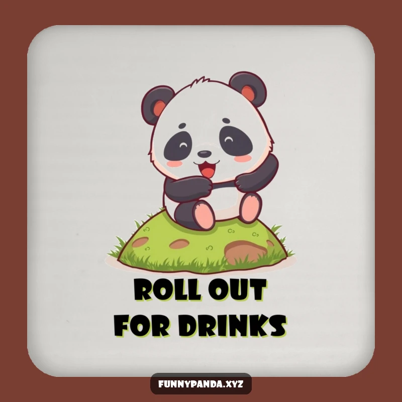 Funny Chubby Panda Coaster: Rolling Hill Protection, Hilarious Surface Guard!