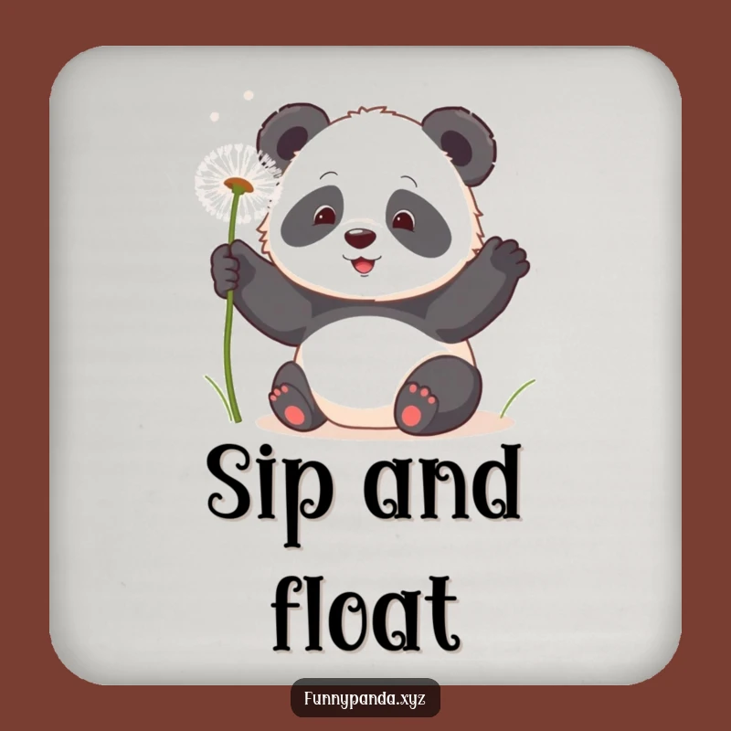 Funny Kawaii Panda Dandelion Coaster Set: Playful Bear Table Protection Gift