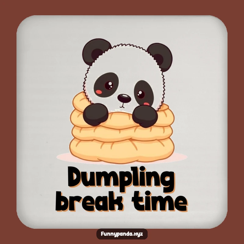 Funny Panda & Dumplings Coaster: Protect Surfaces with Hilarious Foodie Flair