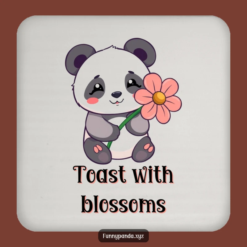 Funny Kawaii Panda Flower Coaster Set: Shy Bear Table Protection Gift