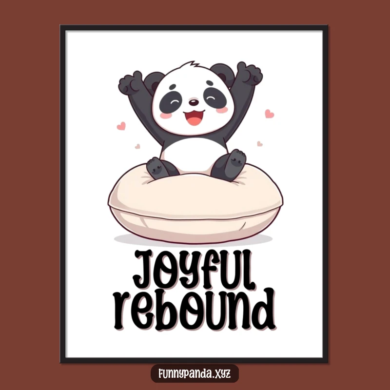 Funny Panda Bouncing Cushion Poster: Hilarious Wall Art for Playful Spaces
