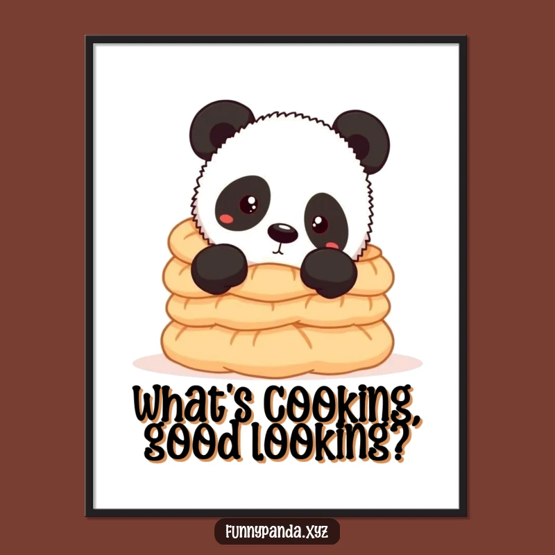 Funny Free Printable Panda Wall Art: Dumpling Peek Downloadable Decor