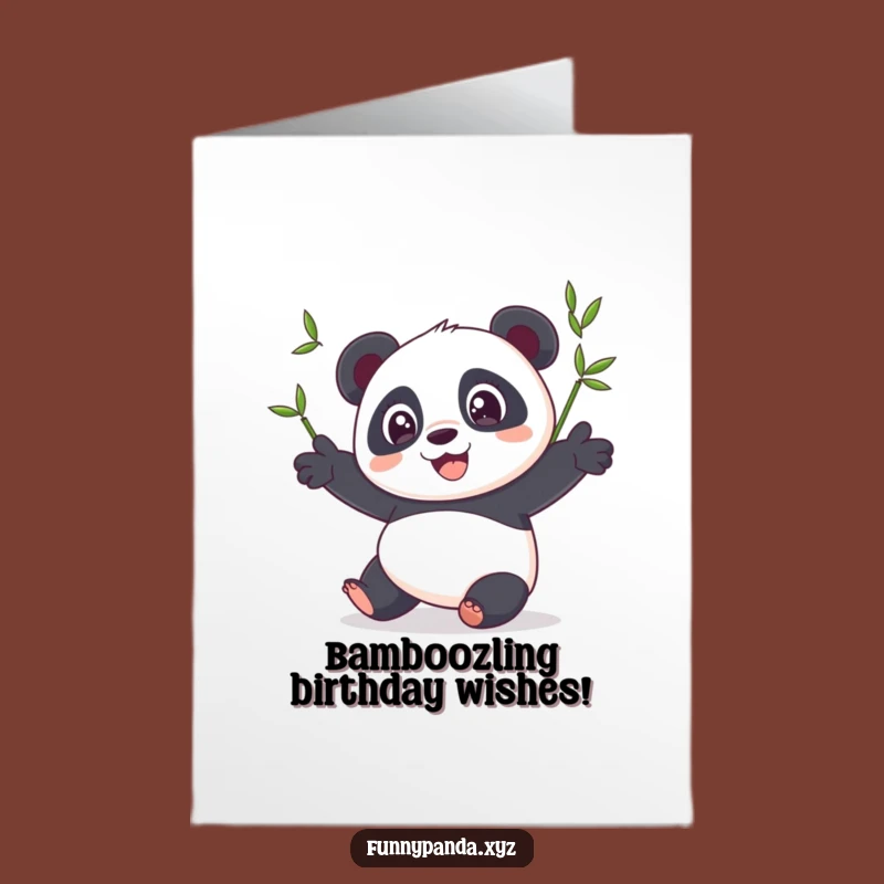 Free Printable Panda Birthday Card: Funny Juggling Bamboo Downloadable Gift