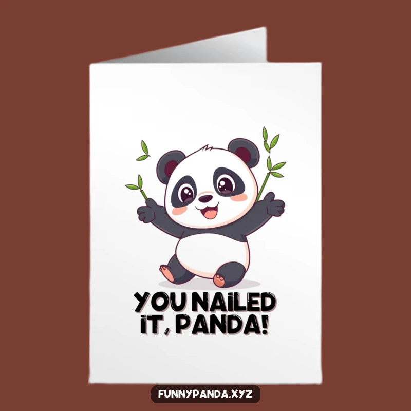 Free Printable Panda Congrats Card: Juggling Bamboo Downloadable Celebration