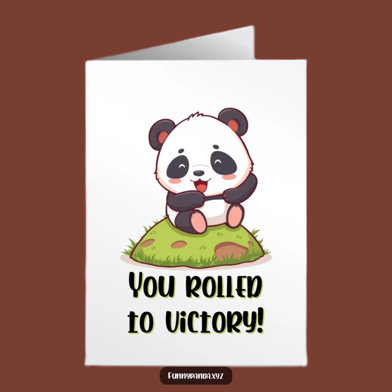 Free Printable Congrats Card: Rolling Panda Hill, Humorous Downloadable Gift for Success
