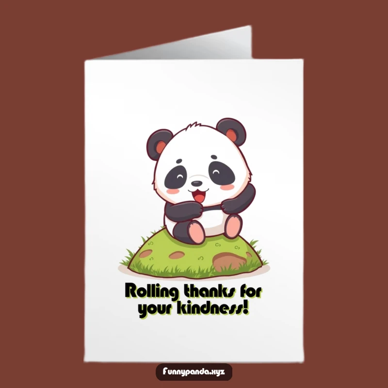 Free Printable Thank You Card: Rolling Panda Hill, Sweet Downloadable Gift for Gratitude