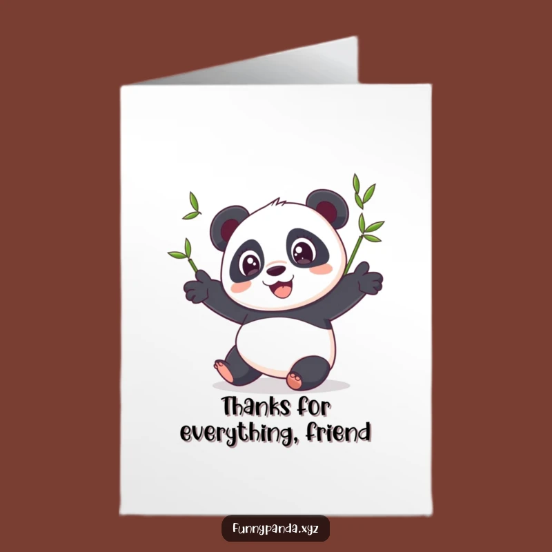 Free Printable Panda Thank You Card: Juggling Bamboo Downloadable Gratitude