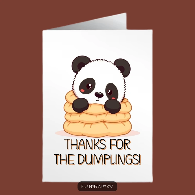 Free Printable Panda Thank You Card: Dumpling Gratitude Downloadable Gift