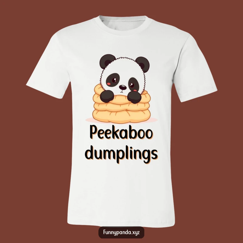 Funny Panda & Dumplings T-Shirt: Express Your Love for Snacks Hilariously