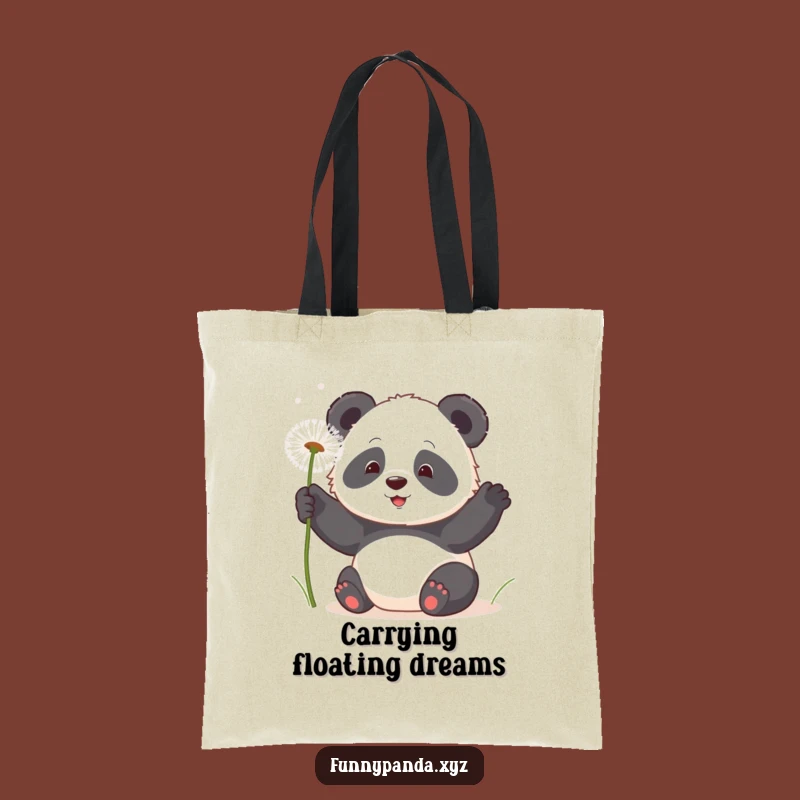 Funny Kawaii Panda Dandelion Tote Bag: Spacious & Playful Bear Carryall Gift