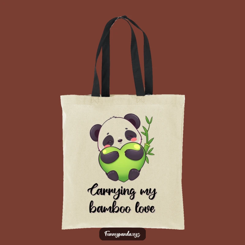 Spacious Funny Kawaii Panda Bamboo Heart Tote Bag: Carry Fun and Style Lively
